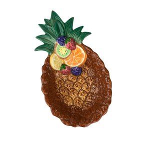 Vtg Fitz & Floyd Pineapple Dish Tray 1994 Sri Lanka Candy Fruit Tango Small Serv
